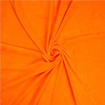 Лоскут «Велюр», на трикотажной основе, оранжевый 100 × 180 см, 80% хлопок, 20% п/э