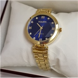 Наручные часы с металлическим браслетом, цвет циферблата синий, Ч302450, арт.126.029