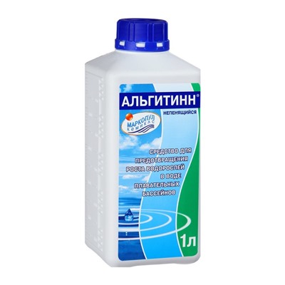 Альгитинн Непенящ. 1л бут., жидк. средство д/борьбы с водоросл. (в т.ч.SPA), ср.г. 3г., уп.14