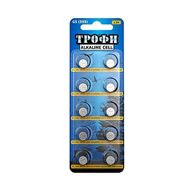 Элемент марганцево-щелочный Трофи G 5 Button Cell (10-BL) (200/1600) ЦЕНА УКАЗАНА ЗА 10 ШТ