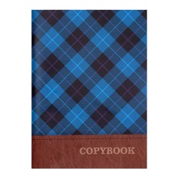 Тетрадь А4, 96 листов в клетку Calligrata "Синяя шотландка", обложка мелованный картон, блок №2, белизна 75% (серые листы)