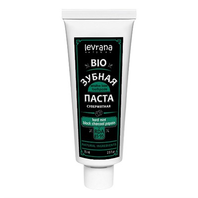 Зубная паста био супермятная "Hard mint & black charcoal & papain"