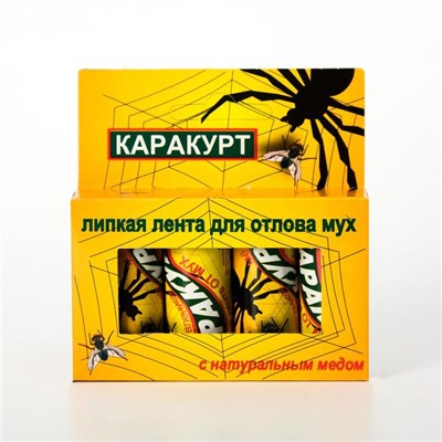 Липкая лента от мух "Каракурт", коробка, 4 шт