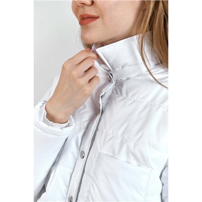 Утепленная  женская куртка-рубашка,цвет-белый|Фабрика12