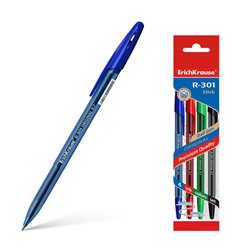 ErichKrause® Ручка шариковая "Original Stick" R-301 4 шт. (цвет чернил син,черн,крас,зел) арт.46776