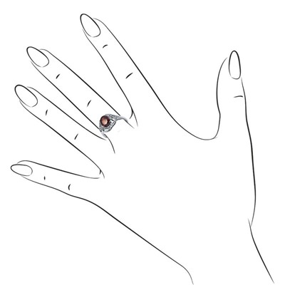 Серебряное кольцо с гранатом и куб.цирконием