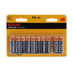 Батарейка алкалиновая Kodak XtraLife, AA, LR6-10BL, 1.5В, спайка, 10 шт.