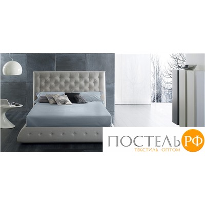 114911801-сгL04 Простыня Satin Luxe 180х215 Дымчато-синий