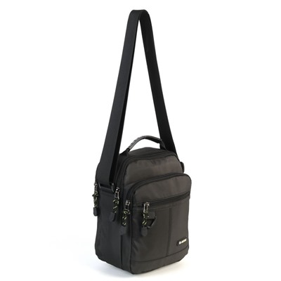 Мужская текстильная сумка через плечо с двумя отделениями на молниях 83018 Блек