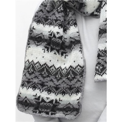 Комплект зимний для девочки шапка+шарф Анютка (Цвет темно-серый), размер 52-54, шерсть 70%