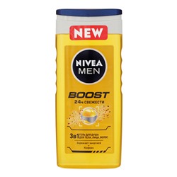 Гель для душа Nivea MEN Boost 3в1 250мл