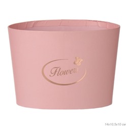 Коробка для цветов овал 14х10,6х10 см / W2090-3 /уп 240/розовая